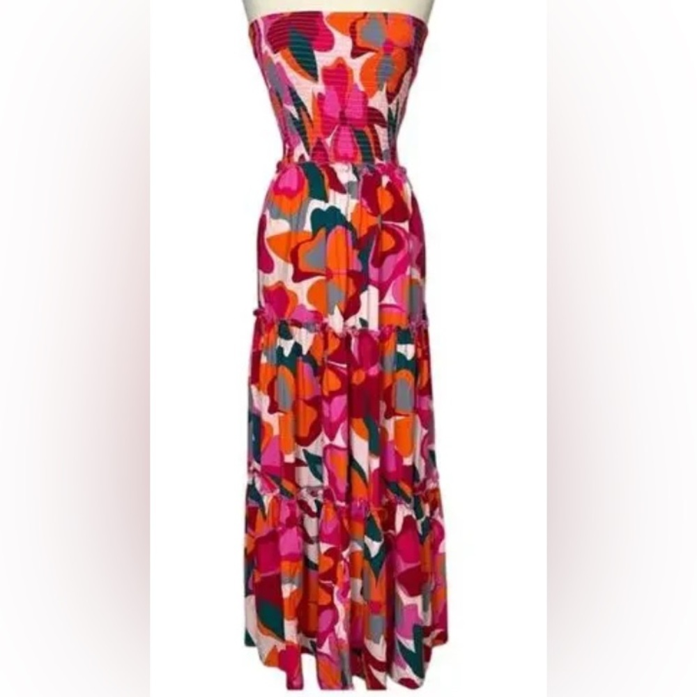 ABEL the Label SZ M Pink, Orange. And Teal Floral Maxi Skirt - Picture 5 of 7